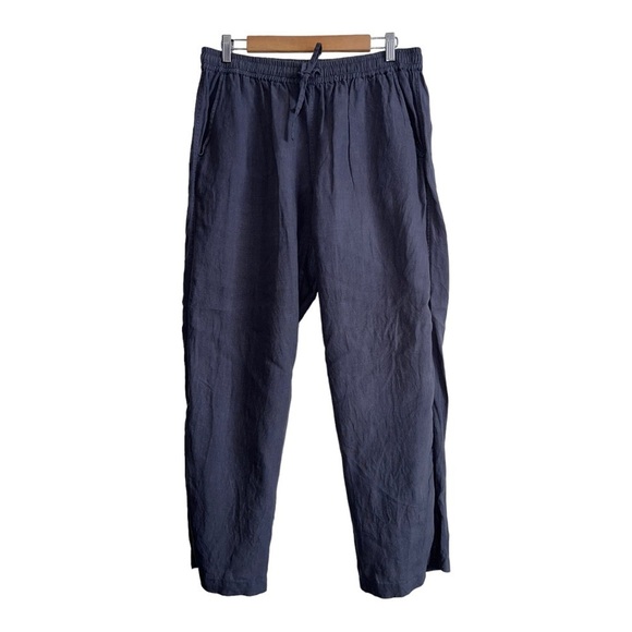 Vikolino Pants - VIKOLINO Pant Women Gray Linen Straight Leg Pull On Elastic Ankle Pants
